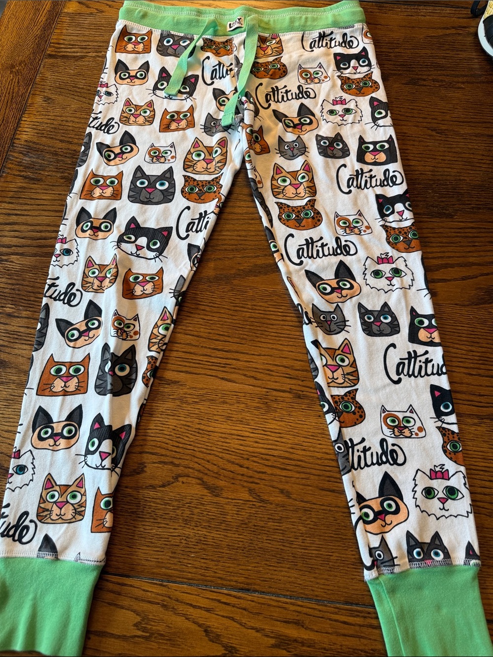 Cat Print Jogger Style Lounge Pants Cattitude Whimsy Graphic Lazy One